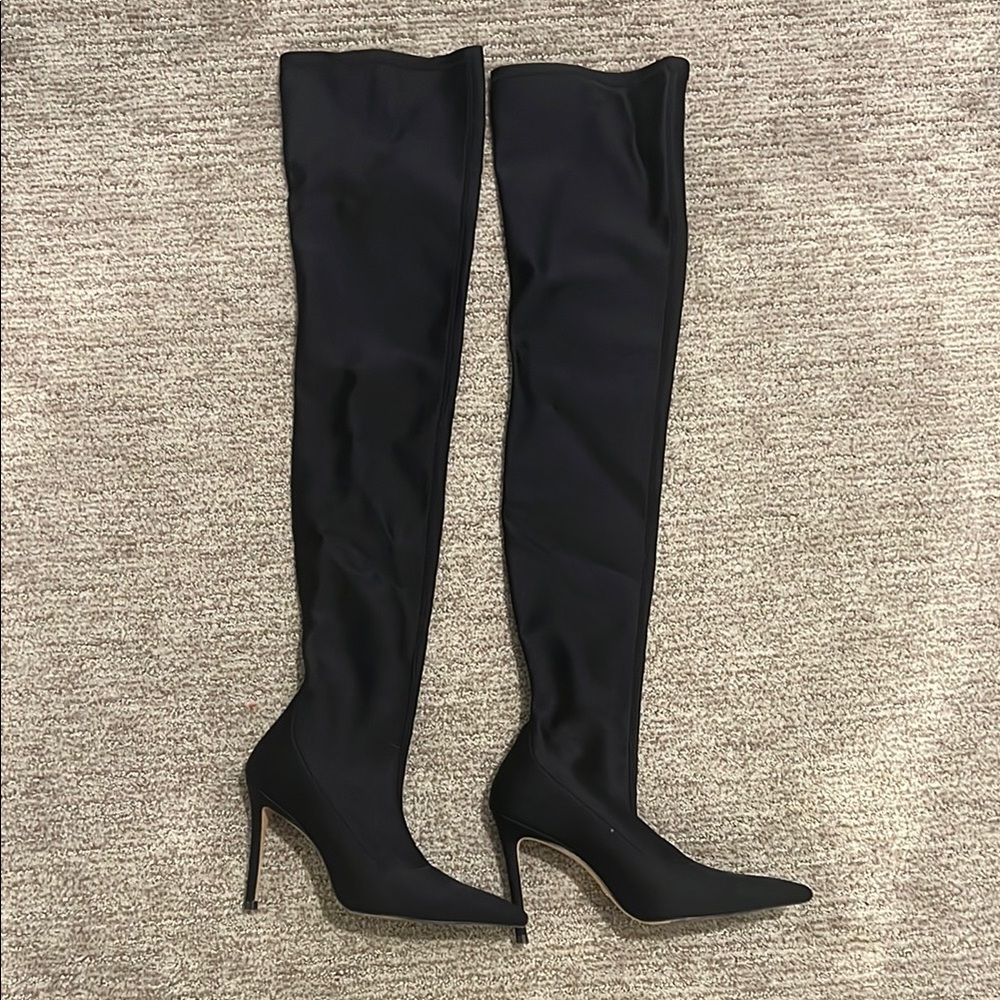 Stuart Weitzman Black Over-the-Knee Stiletto Boots